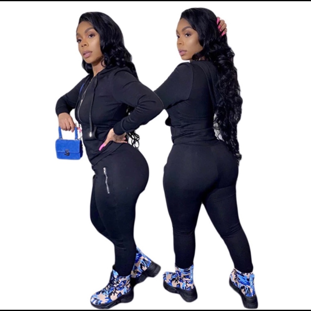 jogging 2 pieces pants with hoodie